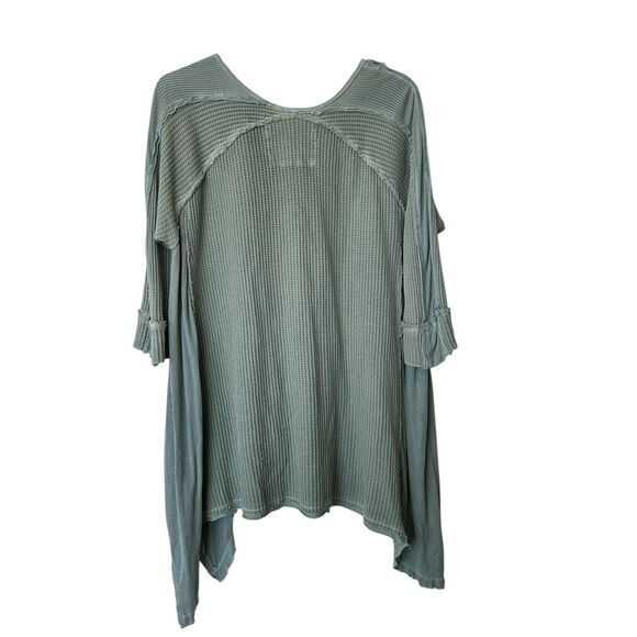Karyn Seo sage green waffle knit Tunic embroidered boho tunic L - Picture 2 of 11